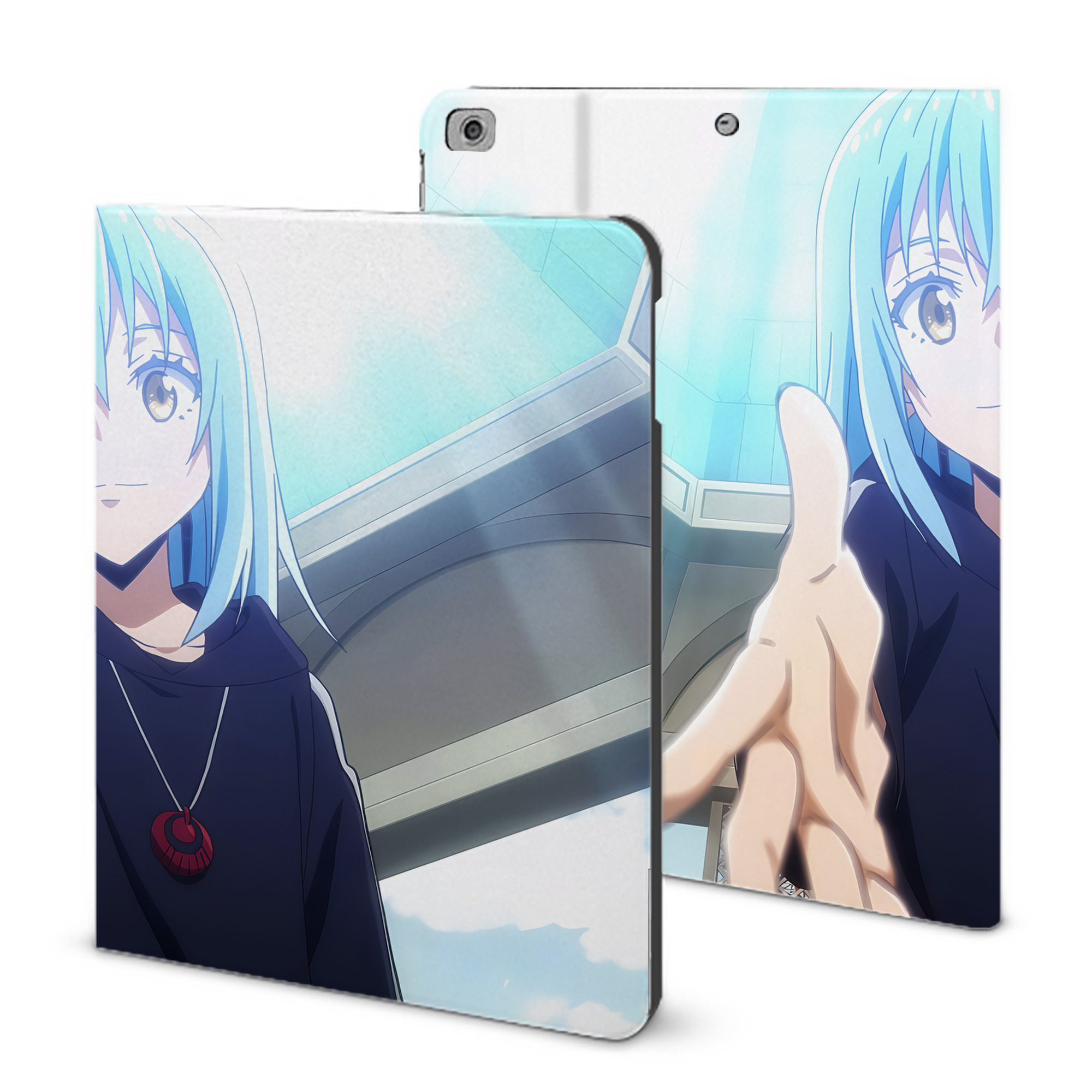 （画像用） 転スラ Regarding Reincarnated to Slime IPad ケース ブック型 PUレザー TPU 耐衝撃 軽量 薄型 ペン収納なし 全面保護 IPad 各モデル対応